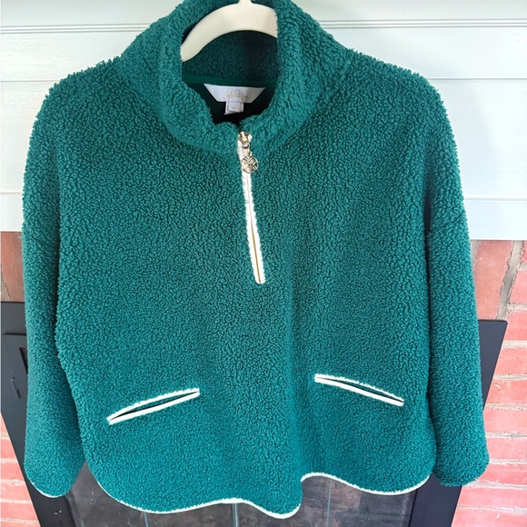 Like new - Lily Pulitzer Teal Sherpa Zip-Up - Picture 1 of 3